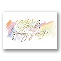 Watercolor Thanks Card - Verse Only