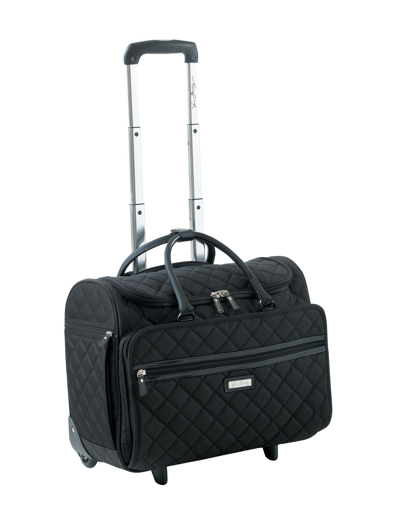 Vera Bradley 17 Rolling Travel Tote in Signature Black Nylon