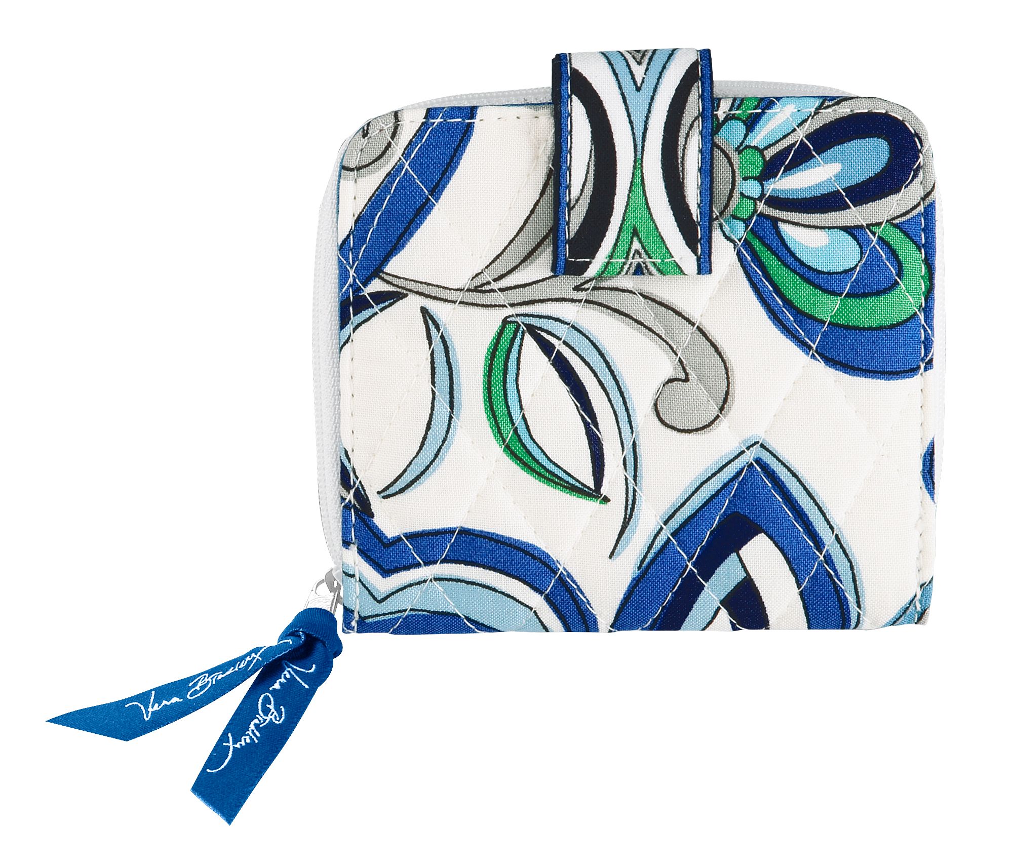 Vera Bradley Mini Zip Wallet in Mediterranean White