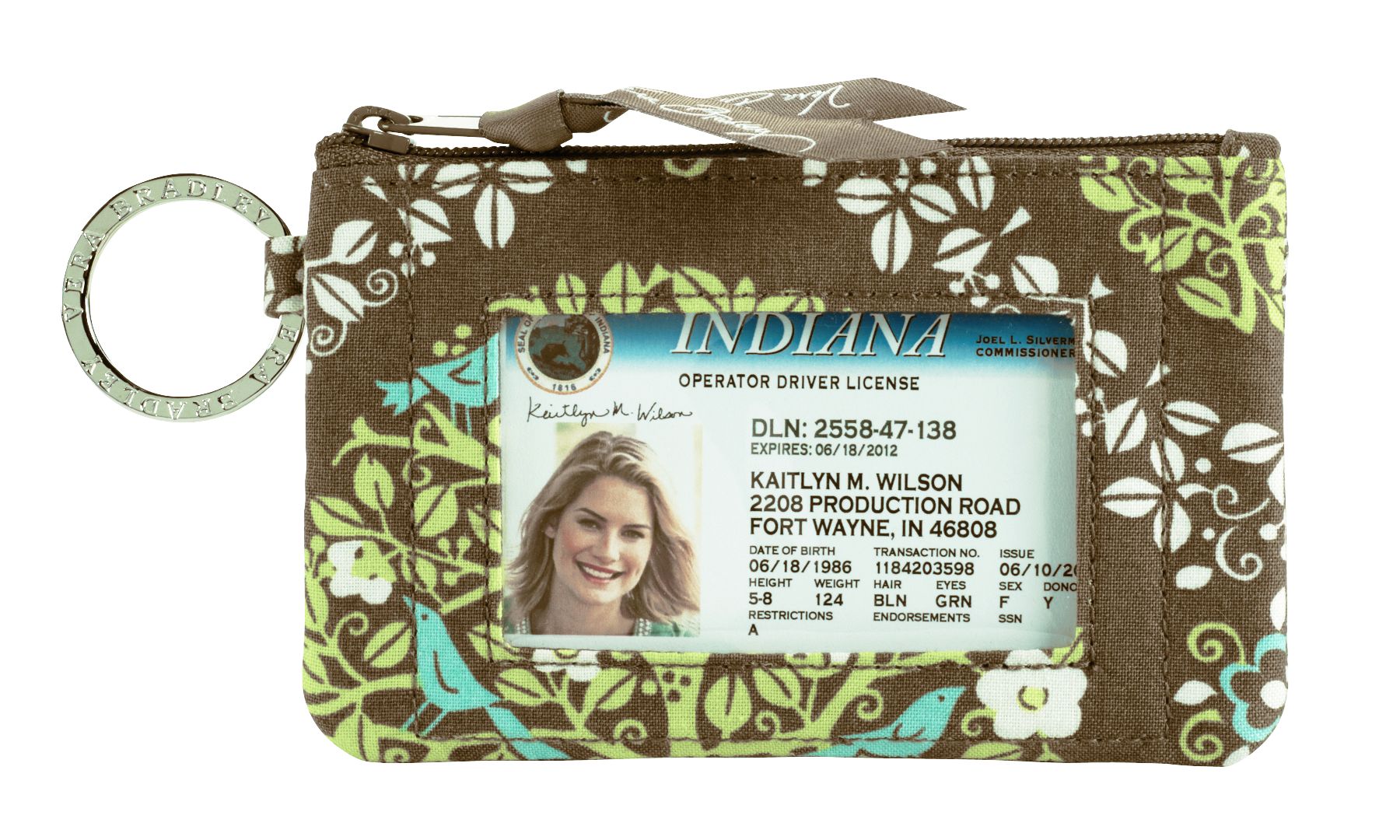 Vera Bradley Zip ID Case in Sittin in a Tree