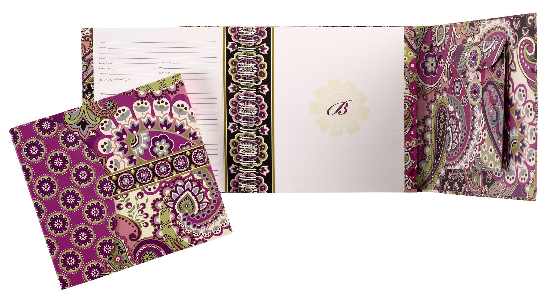 Vera Bradley Address Book in Very Berry Paisley