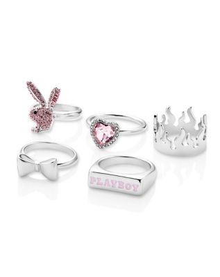 Multi-Pack Playboy Bunny Rings - 5 Pack - Spencer's